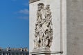 Sculptural group on the Triumphal Arch in Paris, France. La Paix 1815 by Antoine Etex. Commemorates the Treaty of Paris,