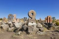 Sculptural monument of the Armenian alphabet Royalty Free Stock Photo