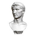 Sculptural portrait of Octavian August. Front view. 3D. Polygonal bust of Octavian Augustus. Vector illustration Royalty Free Stock Photo