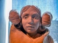 Sculptural portrait of a young woman from an indian trybe, De Young Museum, San Francisco, United States of America.