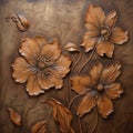Sculptural Quality: Flowers Painted On Wall In Zbrush Style