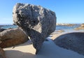 Sculptural rock on a beach