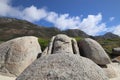 Sculptural rocks on beach