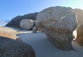 Sculptural rocks on a beach