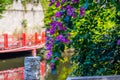 Sculptural stone pillars on the guardrail in a Chinese garden Royalty Free Stock Photo