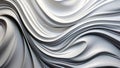 Sculptural white liquid waves abstract