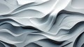 Sculptural white liquid waves abstract