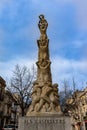 Sculpture Als Castellers in Vilafranca del Penedes, Catalonia, Spain