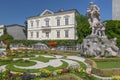 Sculpture of Anchises by his son Aeneas from the burning Troy, Mirabell palace in Mirabellgarten Mirabell gardens, Salzburg,