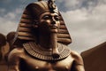 Sculpture of an ancient Egyptian god. AI generated