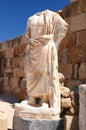 Sculpture in ancient theatre in Salamis, Cyprus Royalty Free Stock Photo
