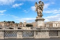 Sculpture on the bridge Pons Aelius, Rome, Italy Royalty Free Stock Photo