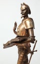 Sculpture antiques Don Quixote of La Mancha by Miguel de Cervantes sculptor J.Gautier. 1911