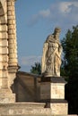 Sculpture of the Apostle in front of the entrance to the Church of the Icon of the Mother of God The Sign Royalty Free Stock Photo