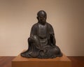Sculpture of an Arhat from the 1615-1700 Edo period on display in the Dallas Museum of Art. Royalty Free Stock Photo