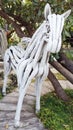 sculpture art bone white horse