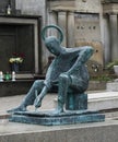 Sculpture artist in the cemetery