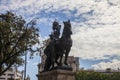 Sculpture `Barcelona` in Barcelona city