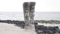 Sculpture on the beaches of Hawaii Royalty Free Stock Photo