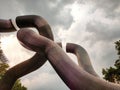 Sculpture Berlin . Symbol of the post-war division of Berlin. In the form of broken chains