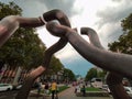 Sculpture Berlin . Symbol of the post-war division of Berlin. In the form of broken chains