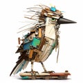 Inventive Osprey Sculpture: Aggressive Digital Illustration With Recycled Gadgets