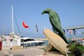 Sculpture of a bird in the territory of a yacht club in Herzliya, Israel