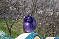 Sculpture of a blue snail