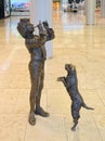Sculpture of boy with dog, Bratislava, Slovakia