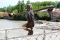 Sculpture of boy in Kutaisi, Georgia Royalty Free Stock Photo