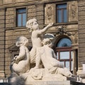 Sculpture of boys near the building of Neue Burg in Vienna, Austria