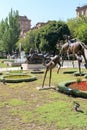 Armenia, Yerevan, September 2021. View of the modern sculpture park in the city center.