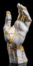 Sculpture of a Broken Marble Stone Hand. Generative ai Royalty Free Stock Photo