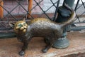 Sculpture bronze cat close up Royalty Free Stock Photo