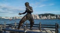 Sculpture of Bruce Lee. Hong Kong, China.