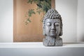 A sculpture of Buddah face Royalty Free Stock Photo