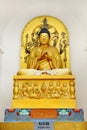 Sculpture of Budha on Shanti Stupa Royalty Free Stock Photo