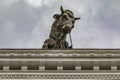 Sculpture of a bull on the roof of the Pavilion Meat industry at the Exhibition of Economic Achievements in Moscow