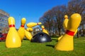 Sculpture called flying pins in Eindhoven, Netherlands