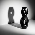 The sculpture casts a distinct shadow on the wall emphasizing its looping form Royalty Free Stock Photo