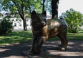 Sculpture of a cat Pelle without a tail. Uppsala. Sweden 08.2019 Royalty Free Stock Photo