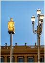 Sculpture of catalanian artist Plensa at 5he Place Massena in Nice