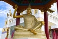 Sculpture of Chandrakirti an outstanding Indian thinker and Buddhist monk close-up