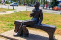 Sculpture of characters of russian writer Nikolai Gogol in Myrhorod, Ukraine