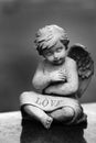 Cherub Angel Sculpture with Wings Representing Love Faith and Peace Spirit Royalty Free Stock Photo