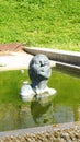 Sculpture of a child swimming