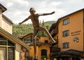 A sculpture from the `Children`s Fountain` by artist Dennis Smith in Vail Village, Colorado. Royalty Free Stock Photo