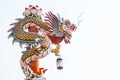 Sculpture of chinese dragon pillar