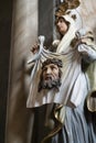 The sculpture in the church, depicting the Veil of Veronica