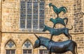 Sculpture of the city musicians of Bremen Royalty Free Stock Photo